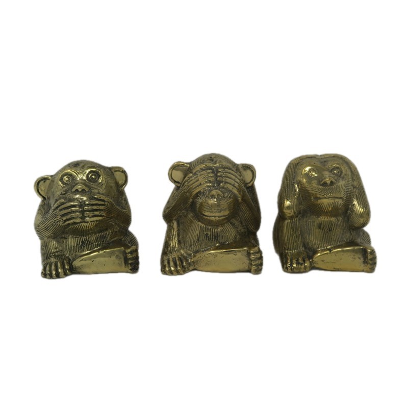 STATUE BRONZE 3 MONKEYS SMALL       - DECOR ITEMS